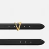 Ceinture en cuir V 3 cm