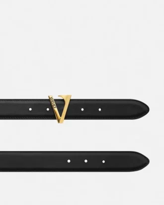Ceinture en cuir V 3 cm