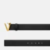 Ceinture en cuir V 4 cm