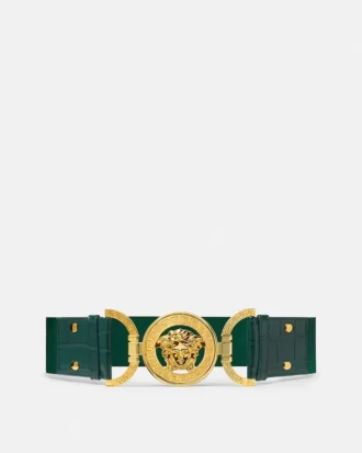 Ceinture Medusa 95 effet croco  6 cm