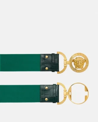 Ceinture Medusa 95 effet croco  6 cm