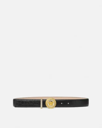 Ceinture Medusa Biggie embellie effet croco 3 cm
