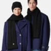 Écharpe en tricot de laine côtelé