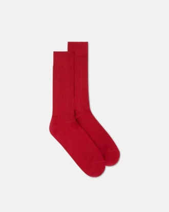 Chaussettes en coton côtelé brodées