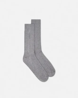 Chaussettes en coton côtelé brodées