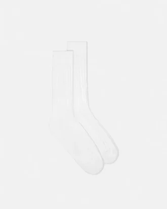 Chaussettes en coton côtelé brodées