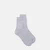 Chaussettes en coton côtelé brodées