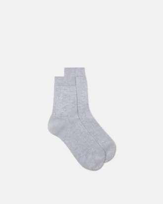 Chaussettes en coton côtelé brodées Chaussettes en coton côtelé brodées