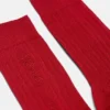 Chaussettes en coton côtelé brodées Chaussettes en coton côtelé brodées
