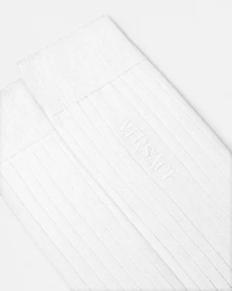 Chaussettes en coton côtelé brodées