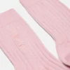 Chaussettes en coton côtelé brodées