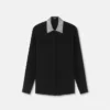 Chemise ajustée en crêpe de soie cristallisé Chemise ajustée en crêpe de soie cristallisé
