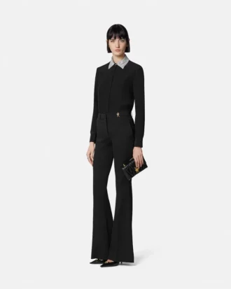 Chemise ajustée en crêpe de soie cristallisé