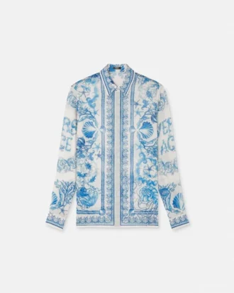 Chemise ajustée en crêpe Underwater Barocco