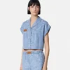 Chemise carrée en chambray jacquard Barocco Chemise carrée en chambray jacquard Barocco