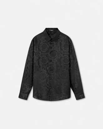Chemise classique en soie mélangée jacquard