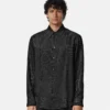 Chemise classique en soie mélangée jacquard Chemise classique en soie mélangée jacquard
