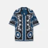 Chemise classique en twill de soie imprimé