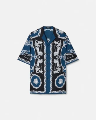Chemise classique en twill de soie imprimé