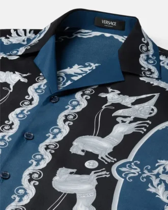 Chemise classique en twill de soie imprimé
