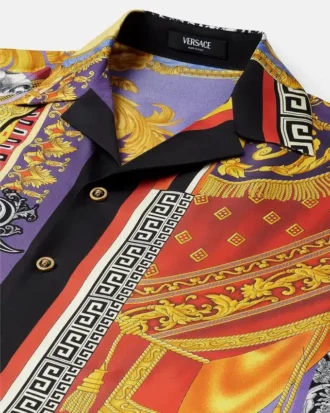 Chemise classique en twill de soie imprimé