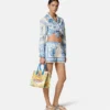 Chemise courte en coton nouée Underwater Barocco Chemise courte en coton nouée Underwater Barocco