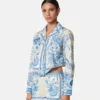 Chemise courte en coton nouée Underwater Barocco Chemise courte en coton nouée Underwater Barocco