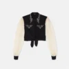 Chemise courte en georgette cloutée Chemise courte en georgette cloutée