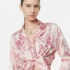 Chemise courte en soie nouée Underwater Barocco Chemise courte en soie nouée Underwater Barocco