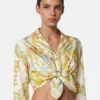 Chemise courte en soie nouée Underwater Barocco Chemise courte en soie nouée Underwater Barocco