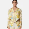 Chemise courte en soie nouée Underwater Barocco Chemise courte en soie nouée Underwater Barocco