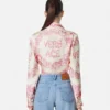 Chemise courte en soie nouée Underwater Barocco Chemise courte en soie nouée Underwater Barocco