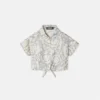 Chemise courte imprimée en twill de soie pour enfants Chemise courte imprimée en twill de soie pour enfants