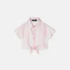 Chemise courte imprimée en twill de soie pour enfants Chemise courte imprimée en twill de soie pour enfants