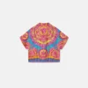 Chemise courte imprimée en twill de soie pour enfants Chemise courte imprimée en twill de soie pour enfants