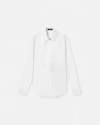 Chemise de soirée en popeline de coton brodée