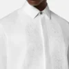 Chemise de soirée en popeline de coton brodée Chemise de soirée en popeline de coton brodée