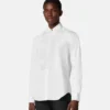 Chemise de soirée en popeline de coton brodée Chemise de soirée en popeline de coton brodée
