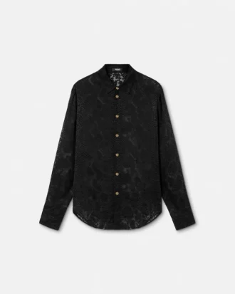 Chemise de soirée en soie mélangée dévorée python