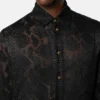 Chemise de soirée en soie mélangée dévorée python