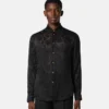 Chemise de soirée en soie mélangée dévorée python