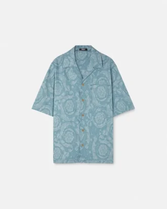 Chemise en denim chambray jacquard Barocco