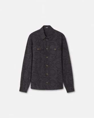 Chemise en denim chambray jacquard Barocco