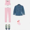 Chemise en denim pour enfant avec logo vintage des années 90