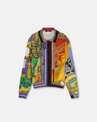 Chemise en maille de soie imprimée