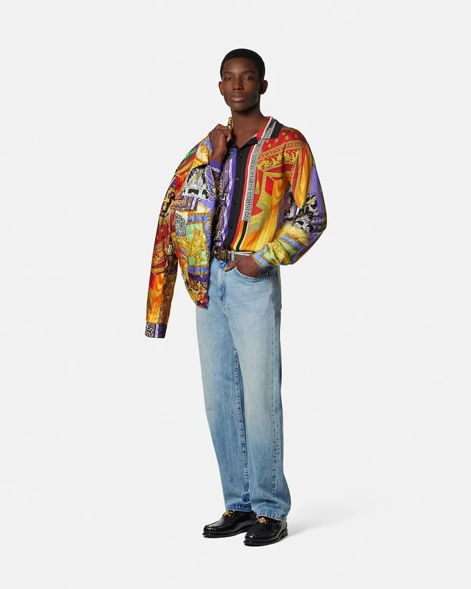 Chemise en maille de soie imprimée Chemise en maille de soie imprimée