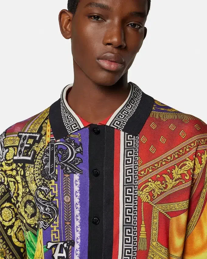 Chemise en maille de soie imprimée Chemise en maille de soie imprimée