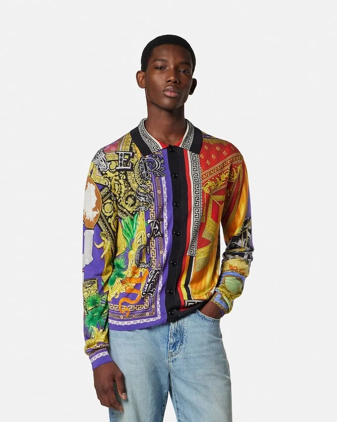 Chemise en maille de soie imprimée Chemise en maille de soie imprimée