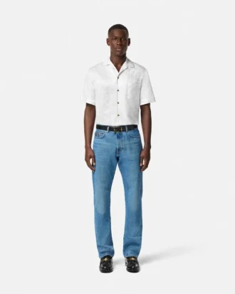 Chemise en mélange de soie jacquard