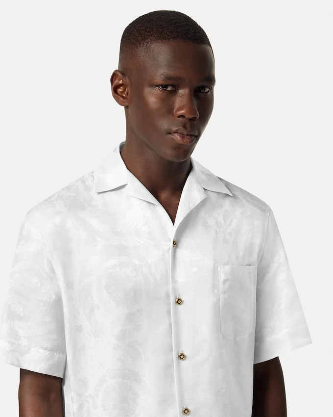 Chemise en mélange de soie jacquard Chemise en mélange de soie jacquard